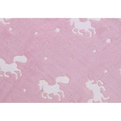 Deken eenhoorn glow in the dark 130 x 150 cm