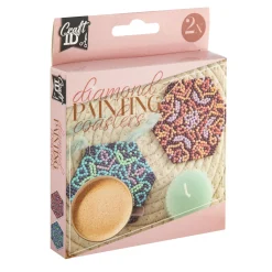 Diamond painting onderzetters maken 2 stuks  9,5x9x5 cm