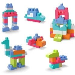 Fischer price mega bloks first builders blokkentas 60 stuks roze