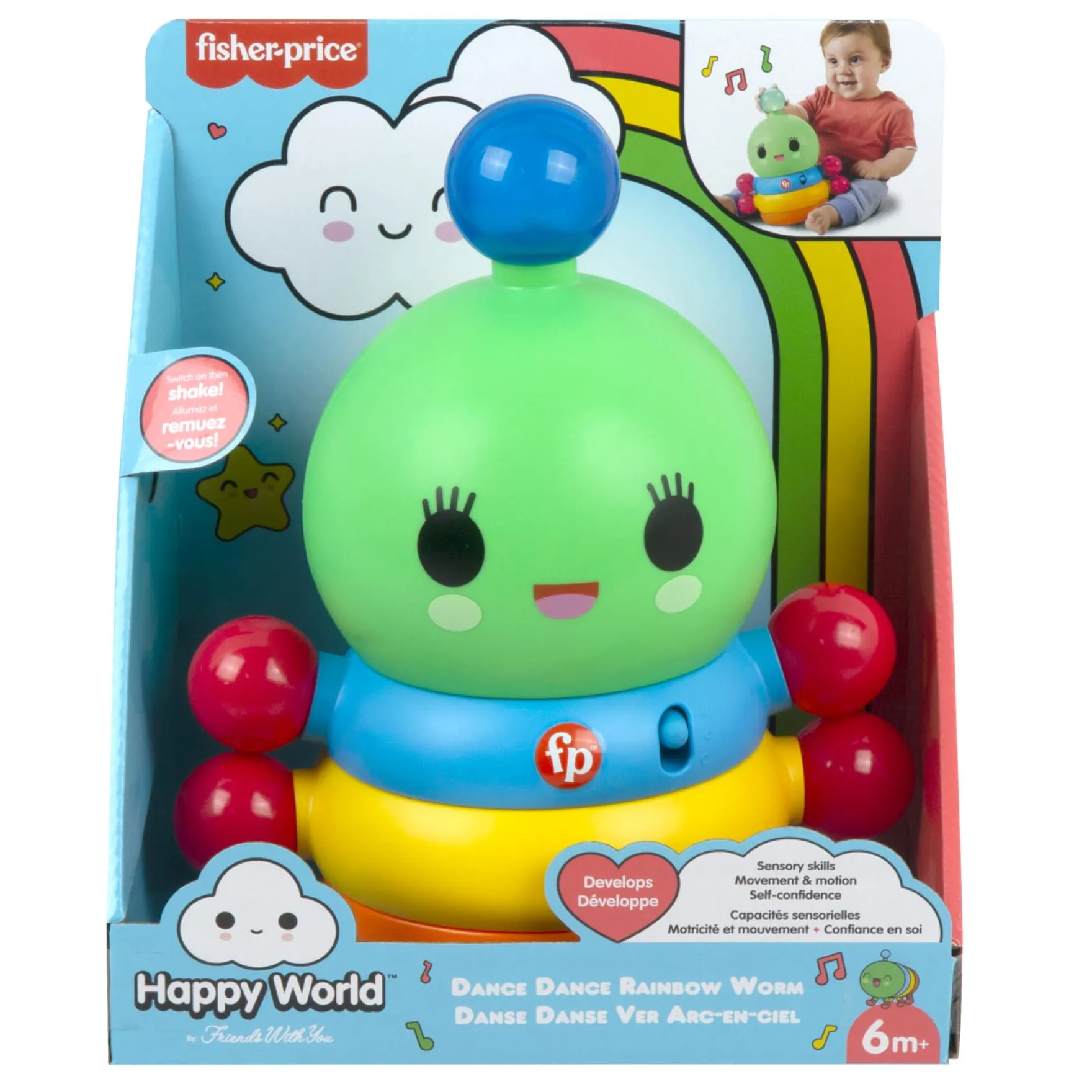 Fisher Price Dance Dance Bat And Wobble Rainbow Worm