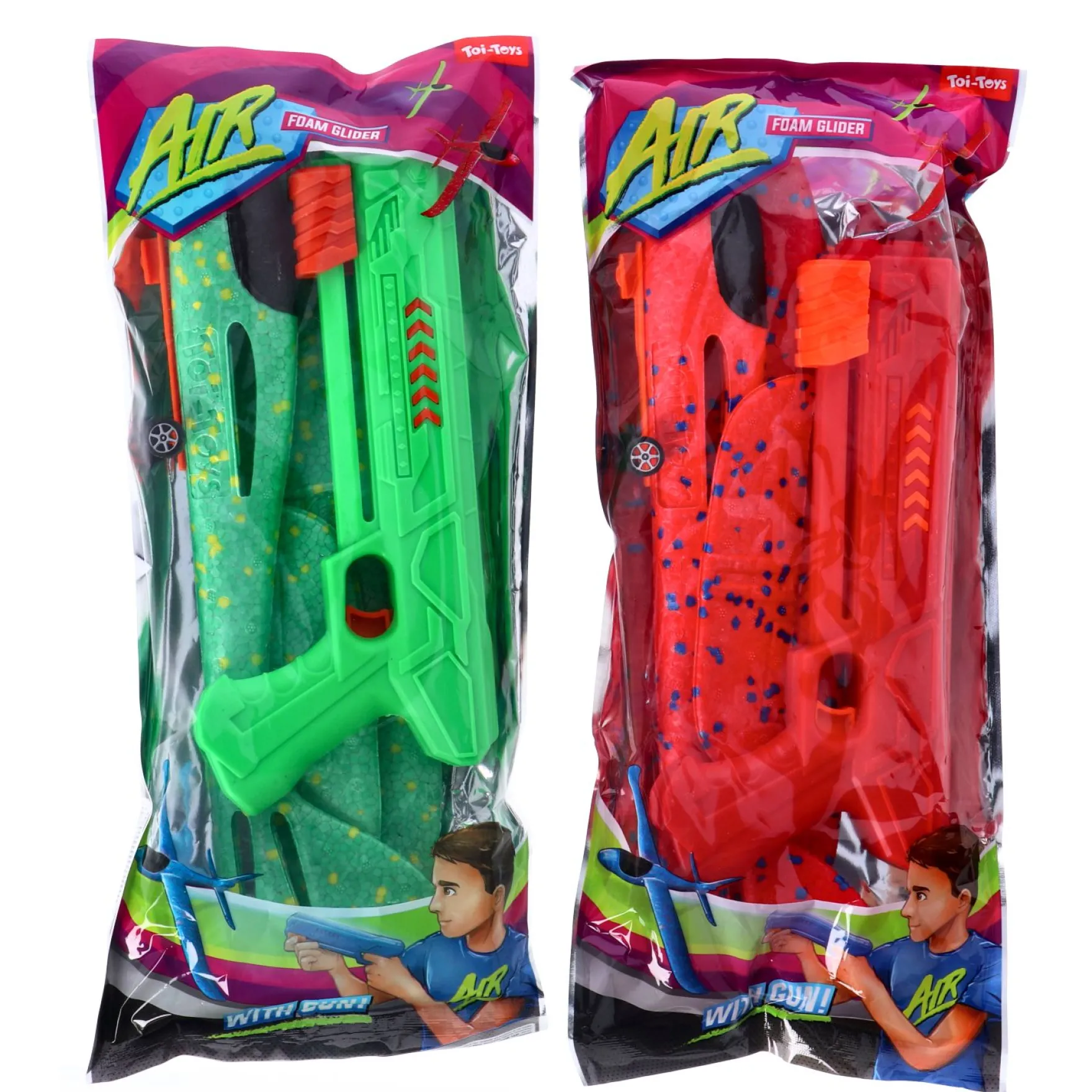 Foam vliegtuig met afschietpistool 4 assorti