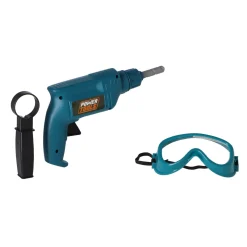 Gereedschap boor en veiligheidsbril