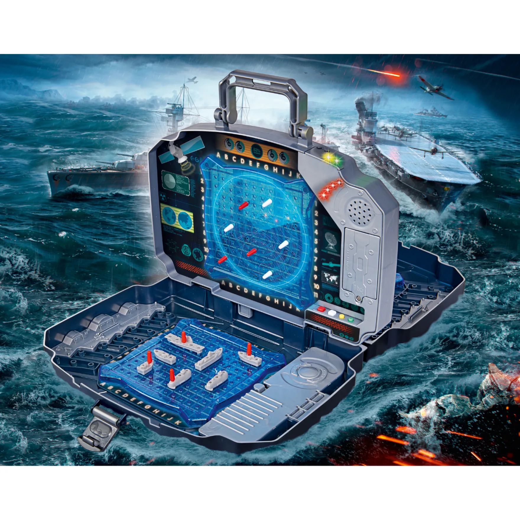 Gevecht Op Zee Met Licht En Geluid