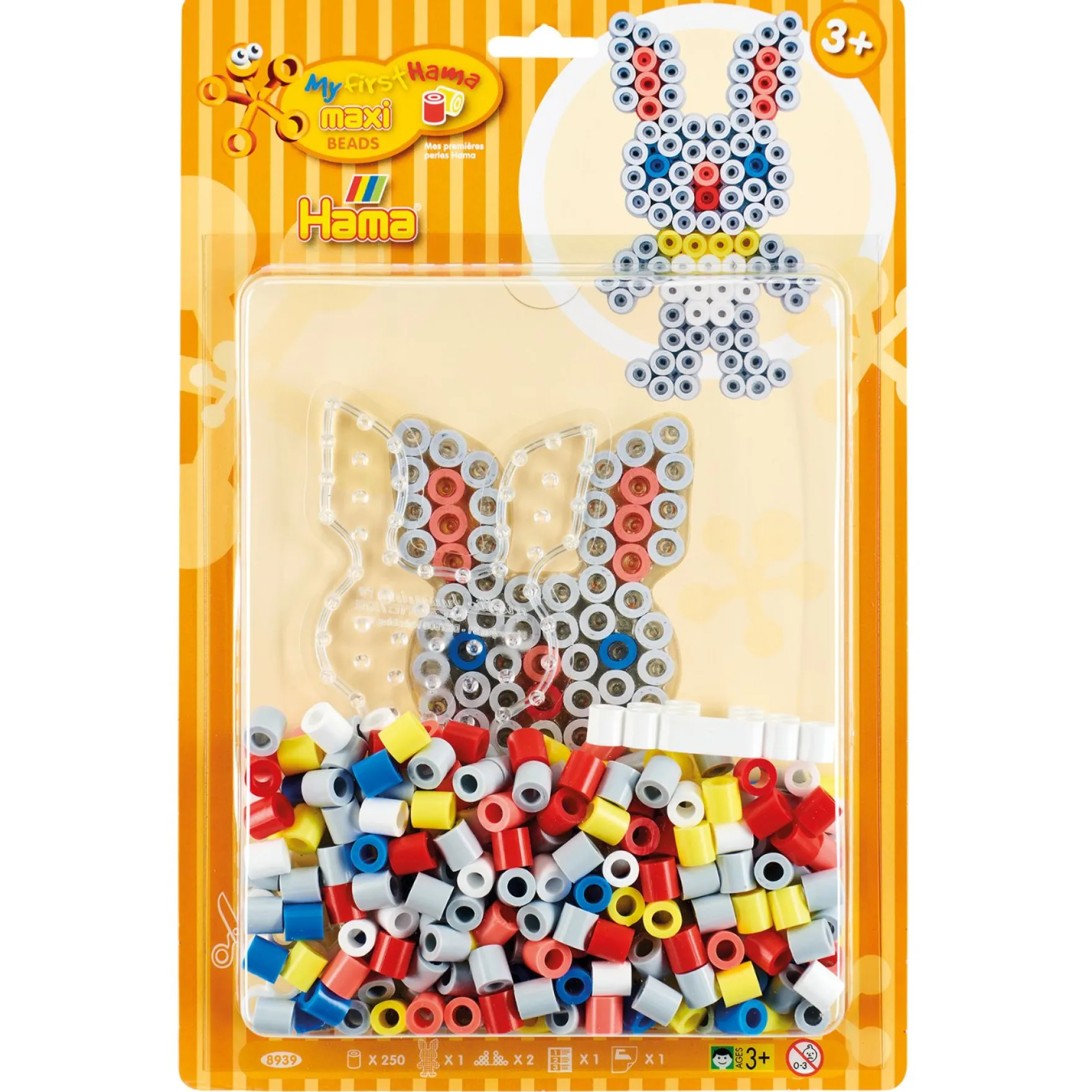 Hama Maxi Strijkkralen Blister Pack Konijn 250 Stuks