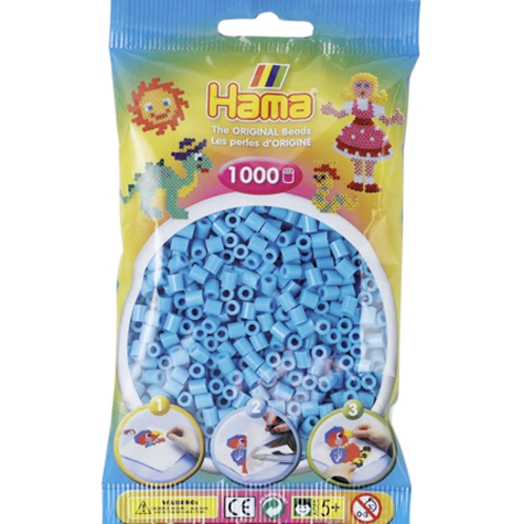 Hama Strijkkralen 1000 Stuks Azuur Blauw