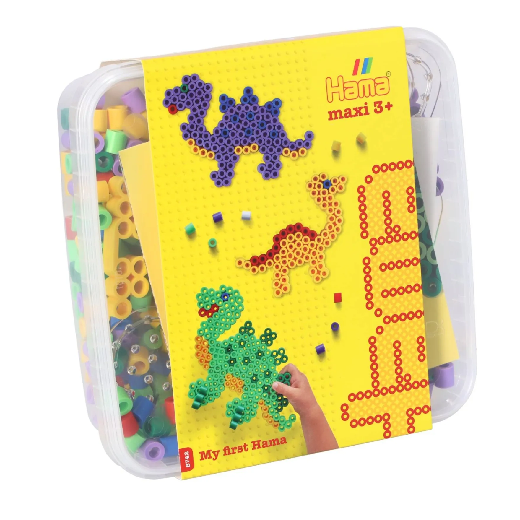 Hama strijkkralen maxi 600 stuks dino's in box