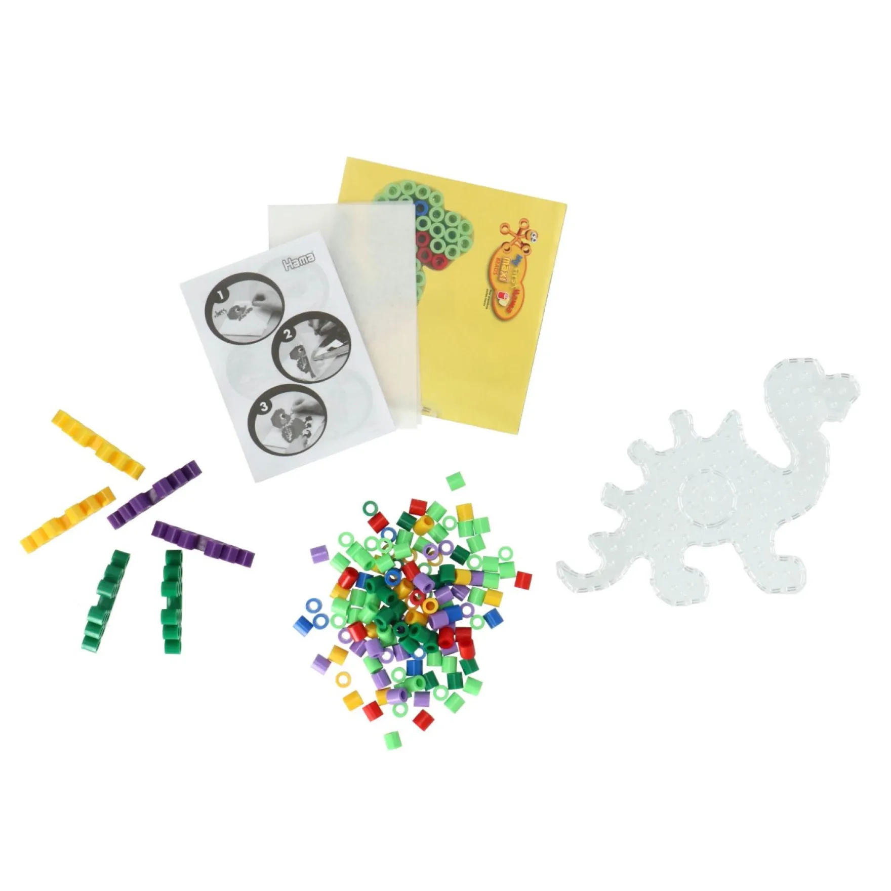 Hama strijkkralen maxi 600 stuks dino's in box