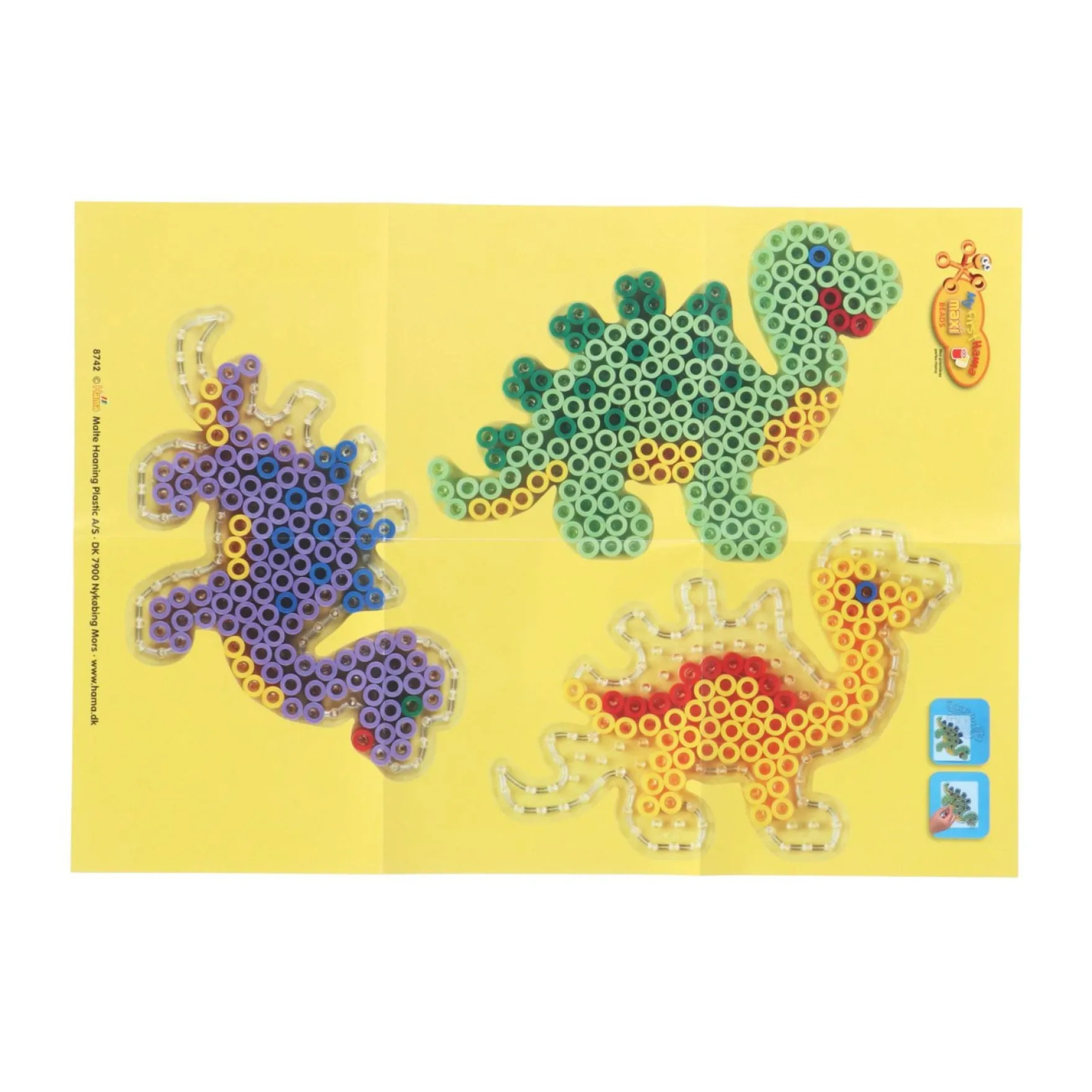 Hama strijkkralen maxi 600 stuks dino's in box