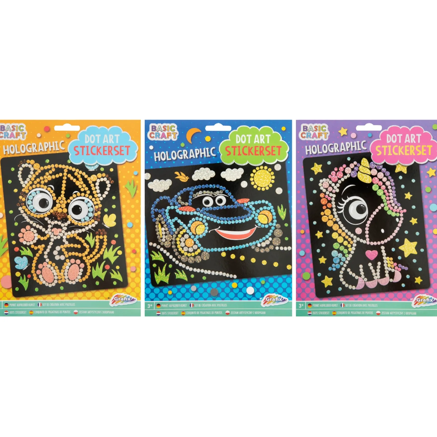 Holographic Dot Stickerset, 3 ass. 22 x 18 cm