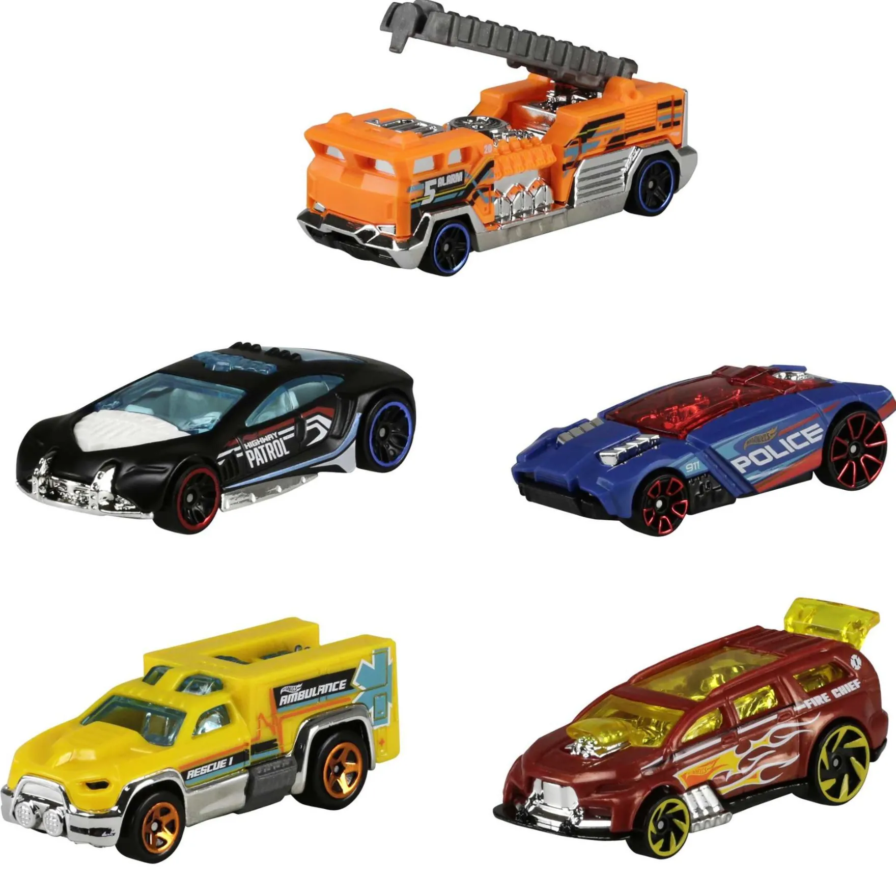 Hot Wheels Auto Diecast 5-Pack Assorti