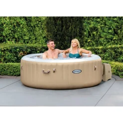 Intex PureSpa Jacuzzi Bubble Massage 4 pers. 196 cm + energy efficient afdekzeil
