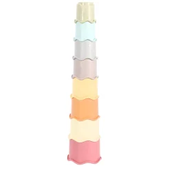 Jipy bioplastic Deluxe Giftset stapeltoren bad  stapelbekertjes en speel ratelbal 3 delig