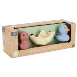 Jipy Bioplastic set 2 badeendjes en 1 bootje assorti