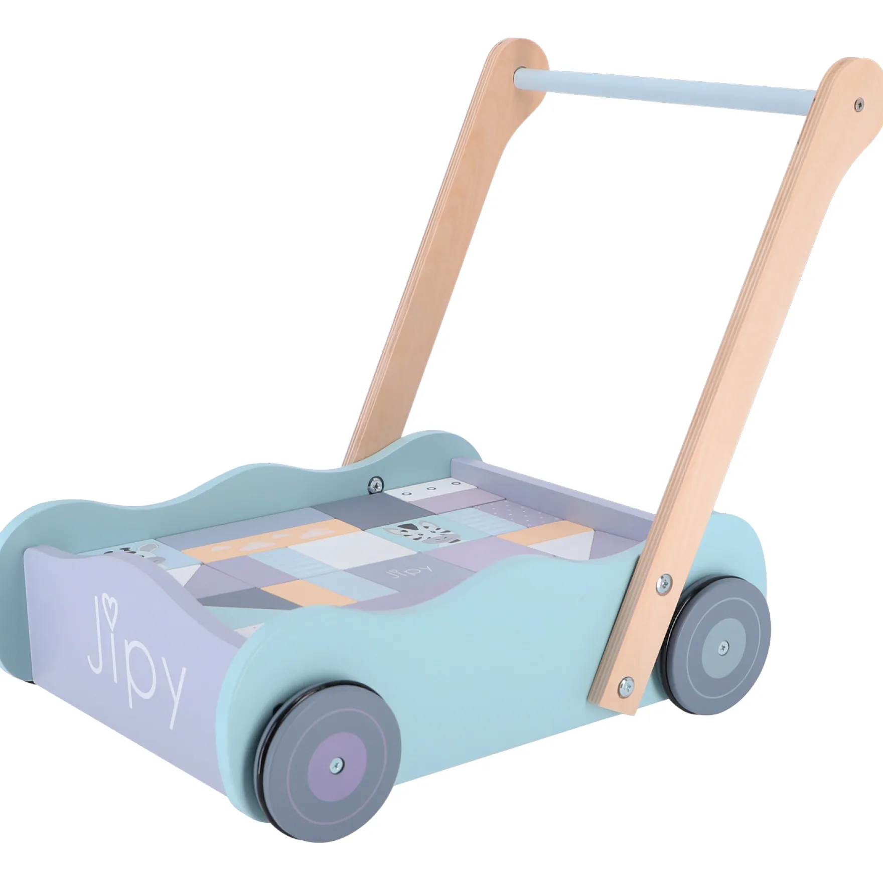 Jipy Houten Blokkenkar Met Blokken Hout Uni