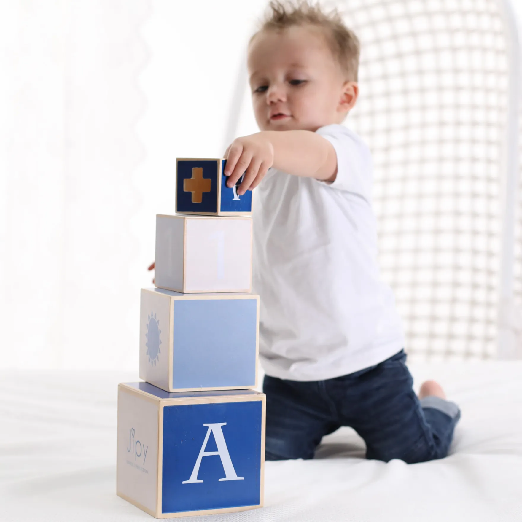 Jipy Stapeltoren Hout Blauw