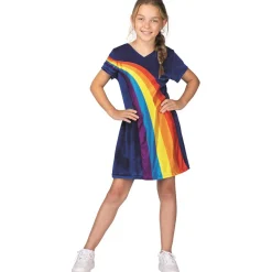 K3 Verkleedkleding Jurk Regenboog Blauw  v