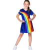 K3 Verkleedkleding Jurk Regenboog Blauw 6-8 Jaar