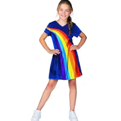K3 Verkleedkleding Jurk Regenboog Blauw 6-8 Jaar