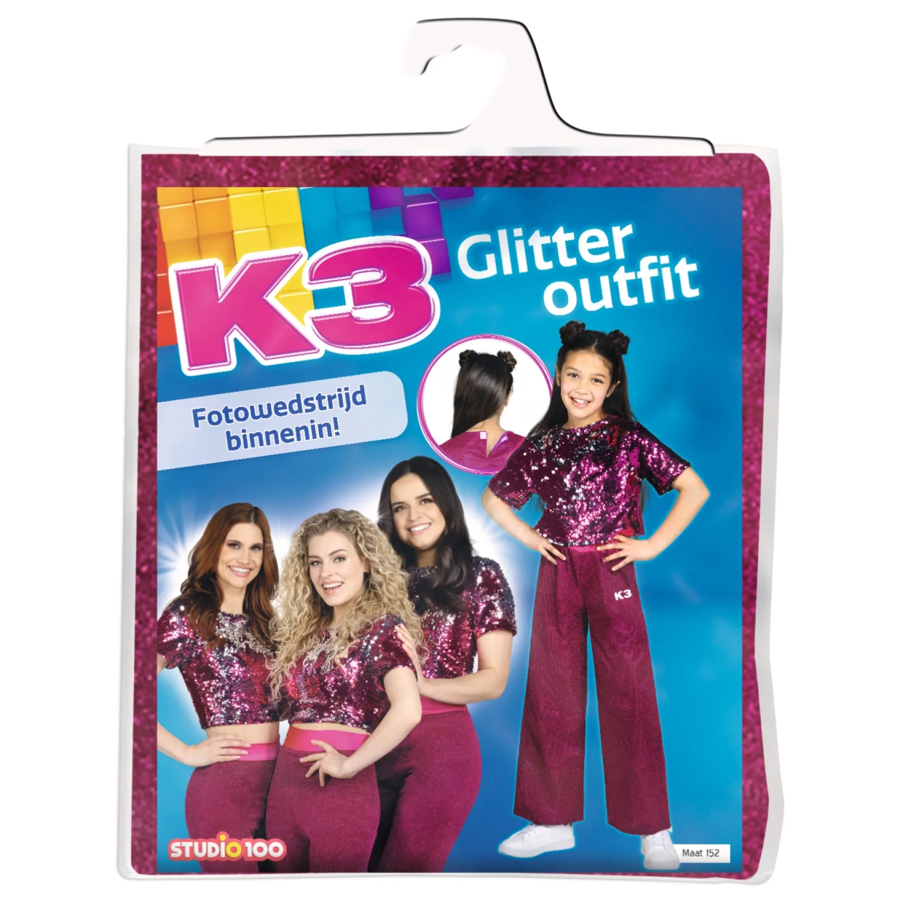 K3 Verkleedkleding Outfit Broekpak Glitter Roze 6-8 Jaar