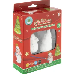 Kerst gipsset 2 figuren 7 cm 2 assorti