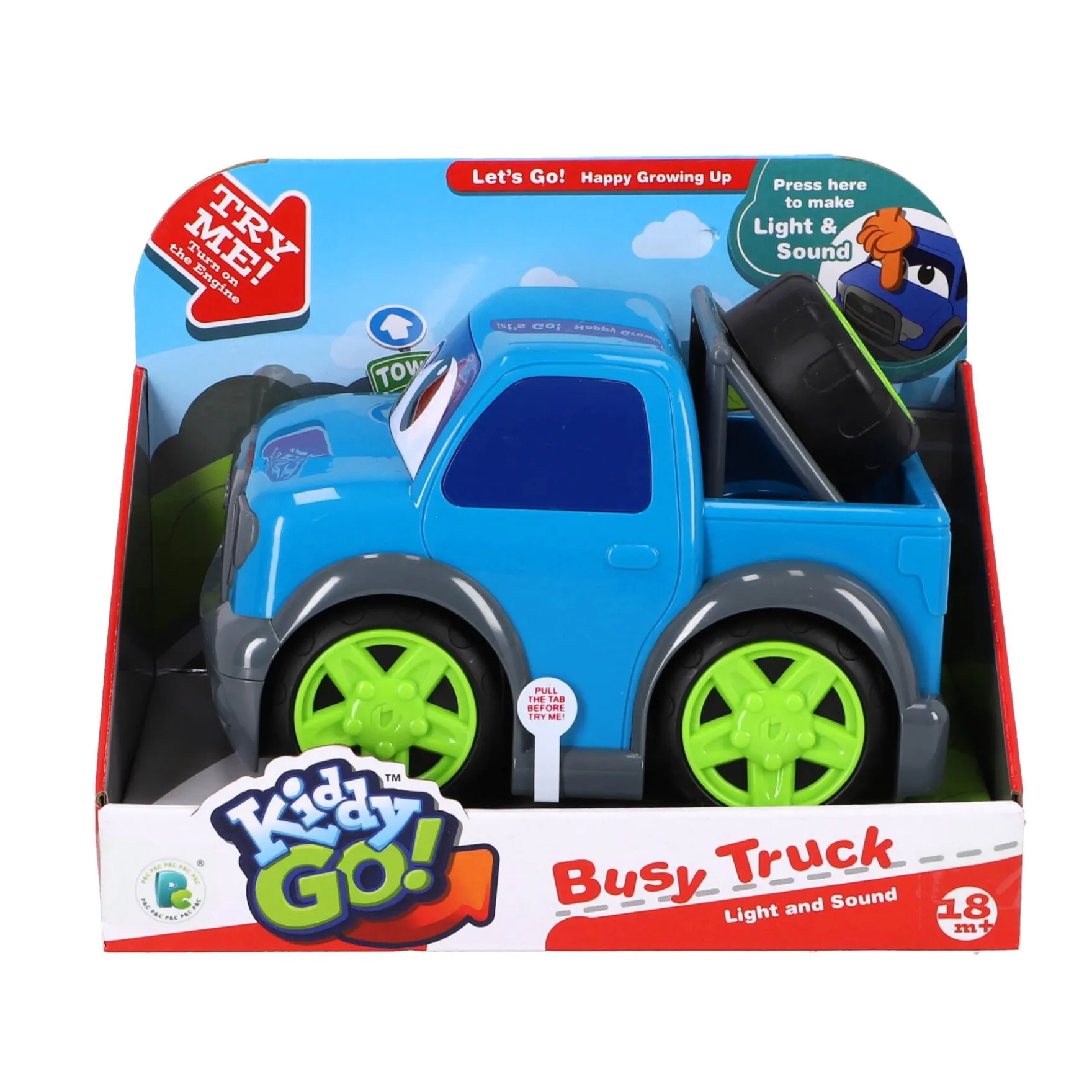 KiddyGo auto pick up truck 19 cm met licht en geluid blauw