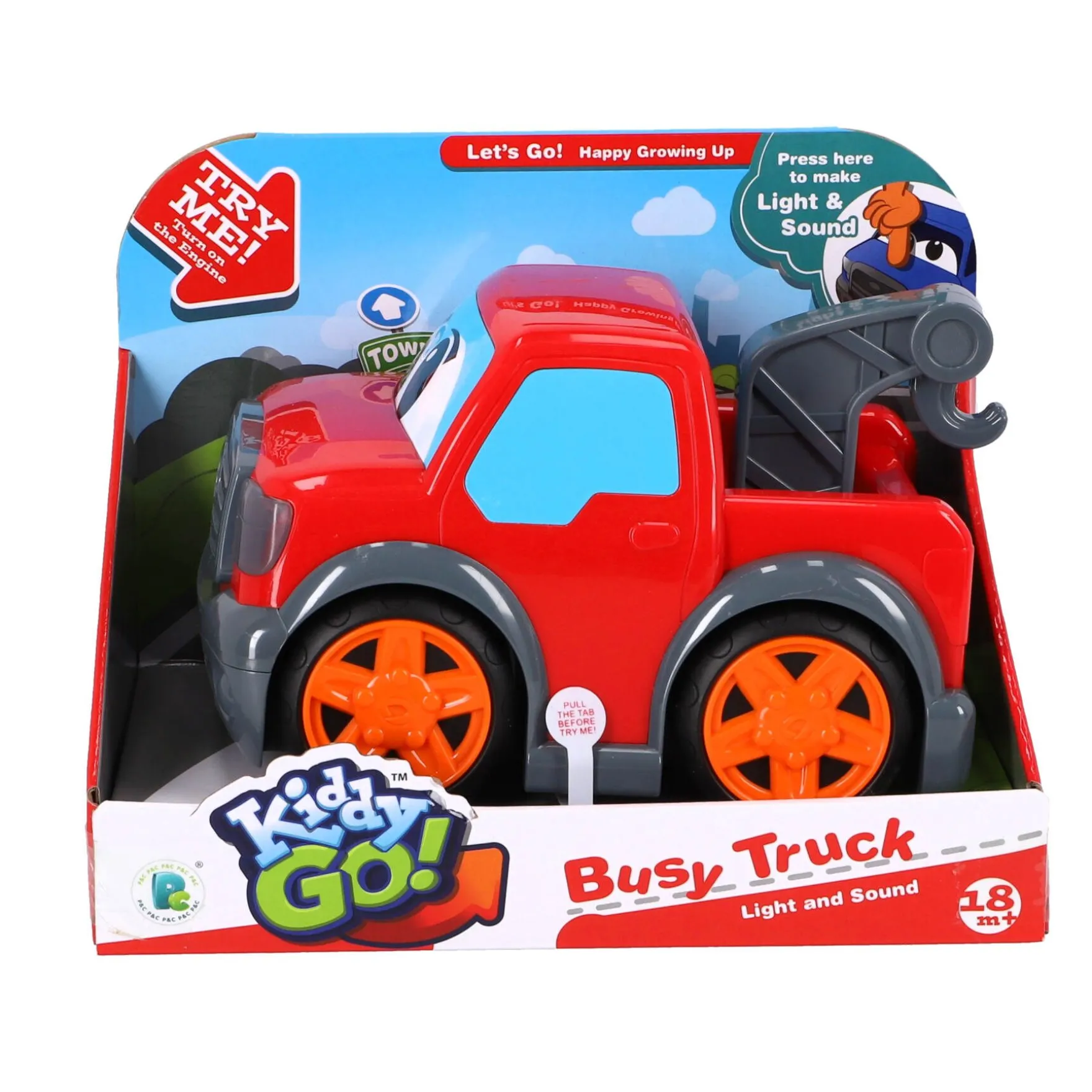 KiddyGo auto pick up truck 19 cm met licht en geluid rood
