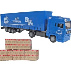 Kids Globe Man vrachtwagen met oplegger 30cm