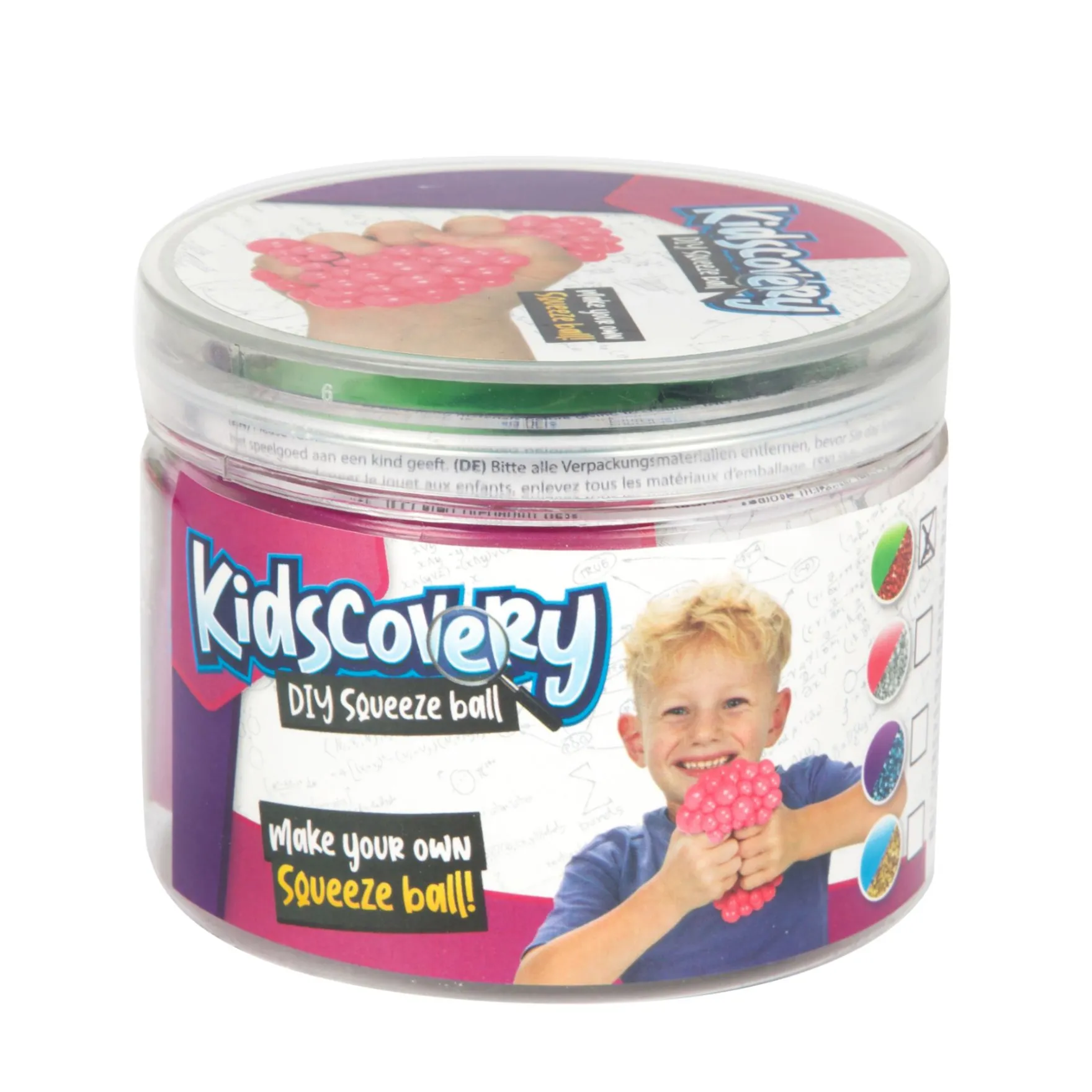 Kidscovery maak een knijpbal in een net 4 assorti