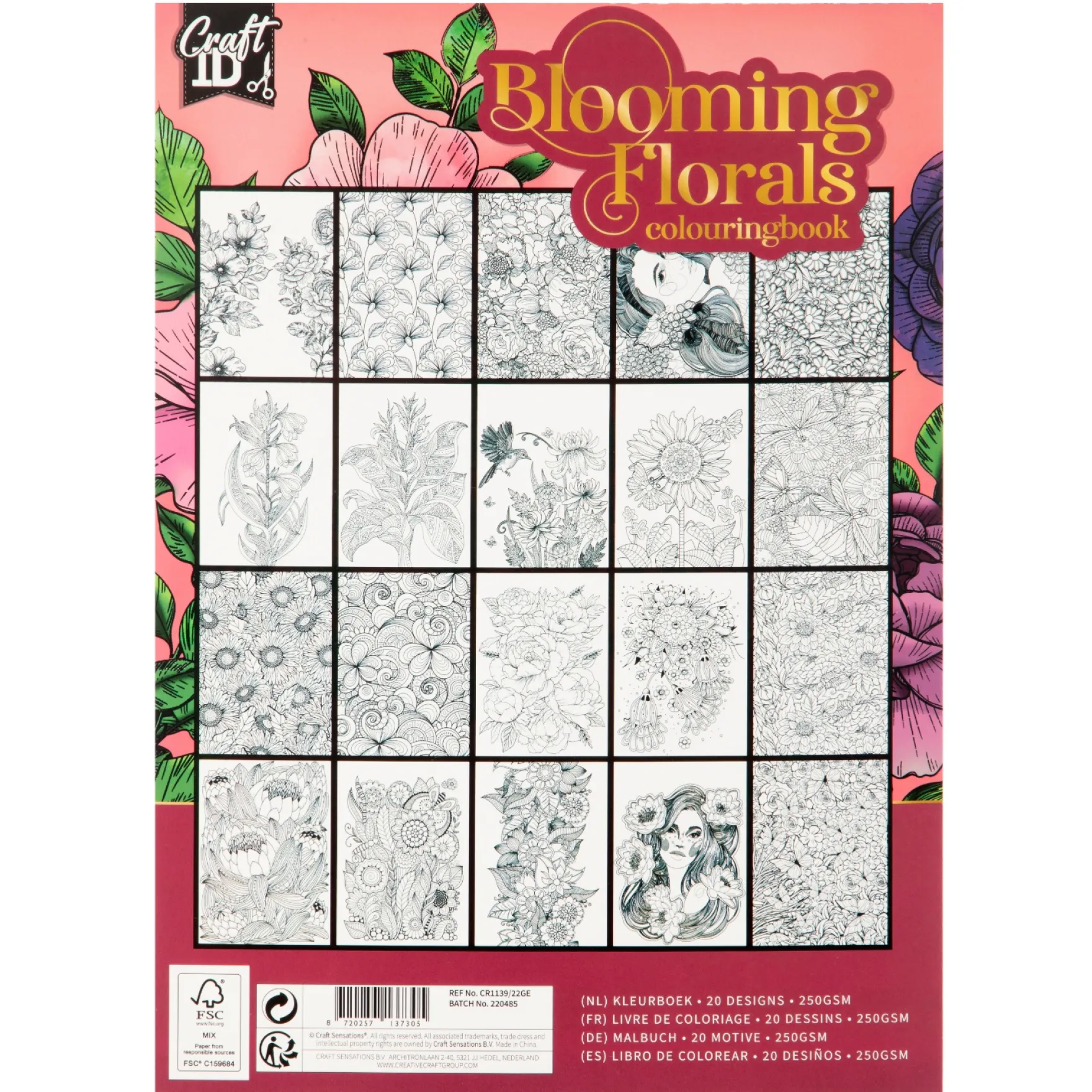 Kleurboek voor Volwassenen 7x21cm 20 designs 2 assorti