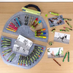 Kleurkoffer 51-delig Dinosaurus