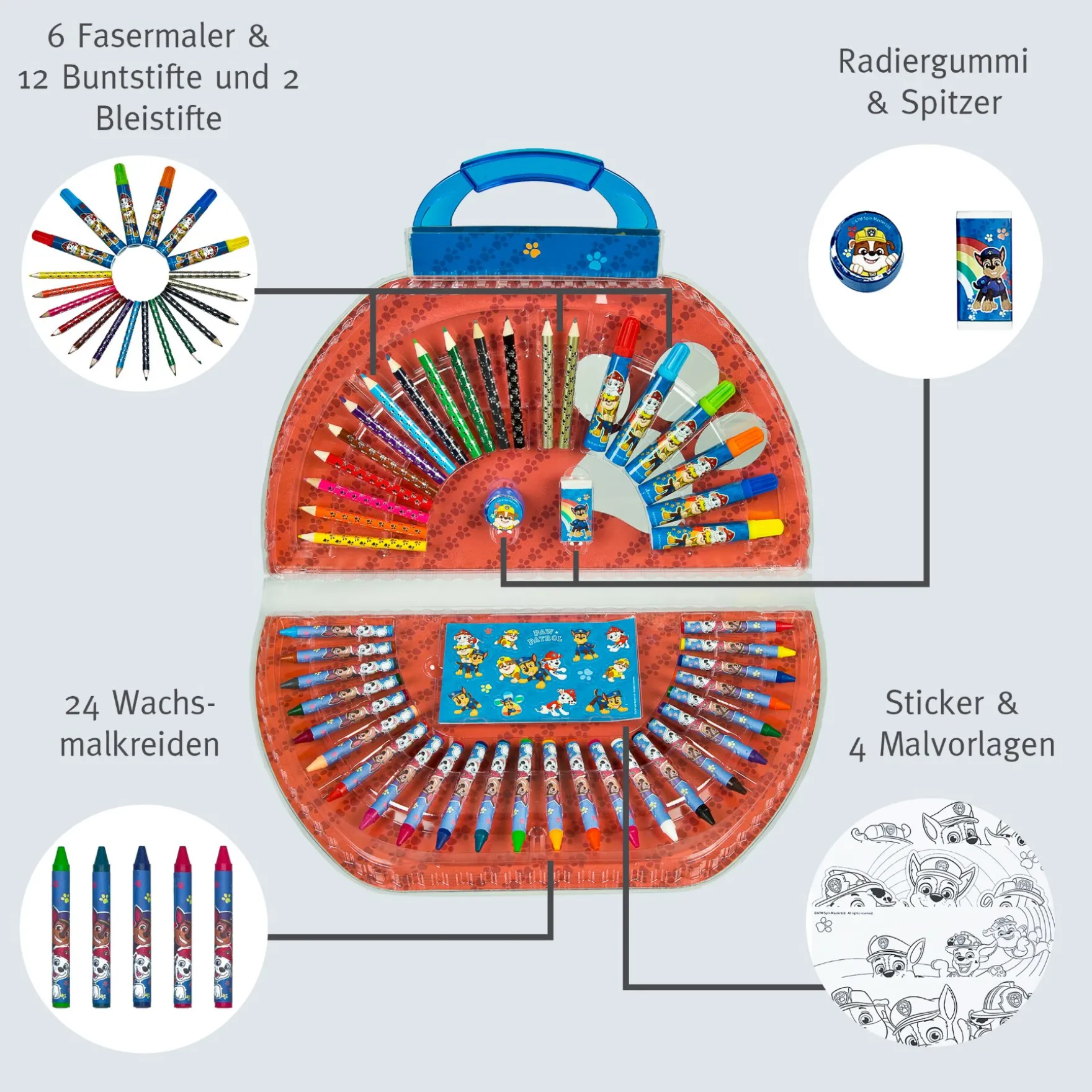 Kleurkoffer 51-delig Paw Patrol