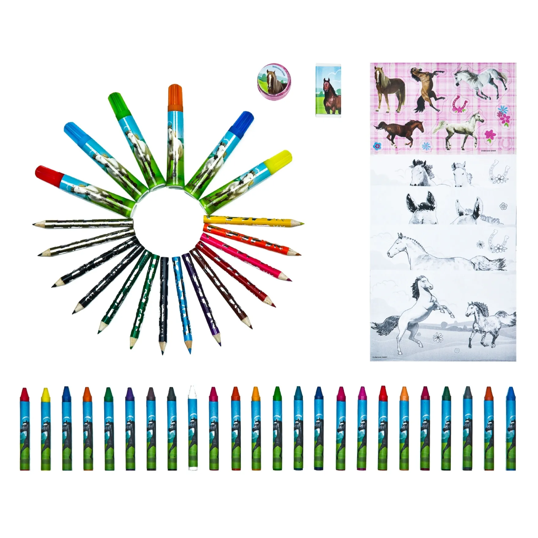 Kleurkoffer Paarden 51-delig