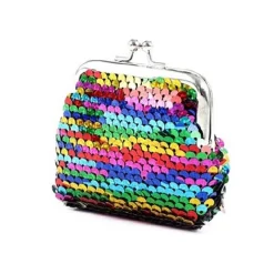 Knip portemonnee retro met pailletten 6 assorti