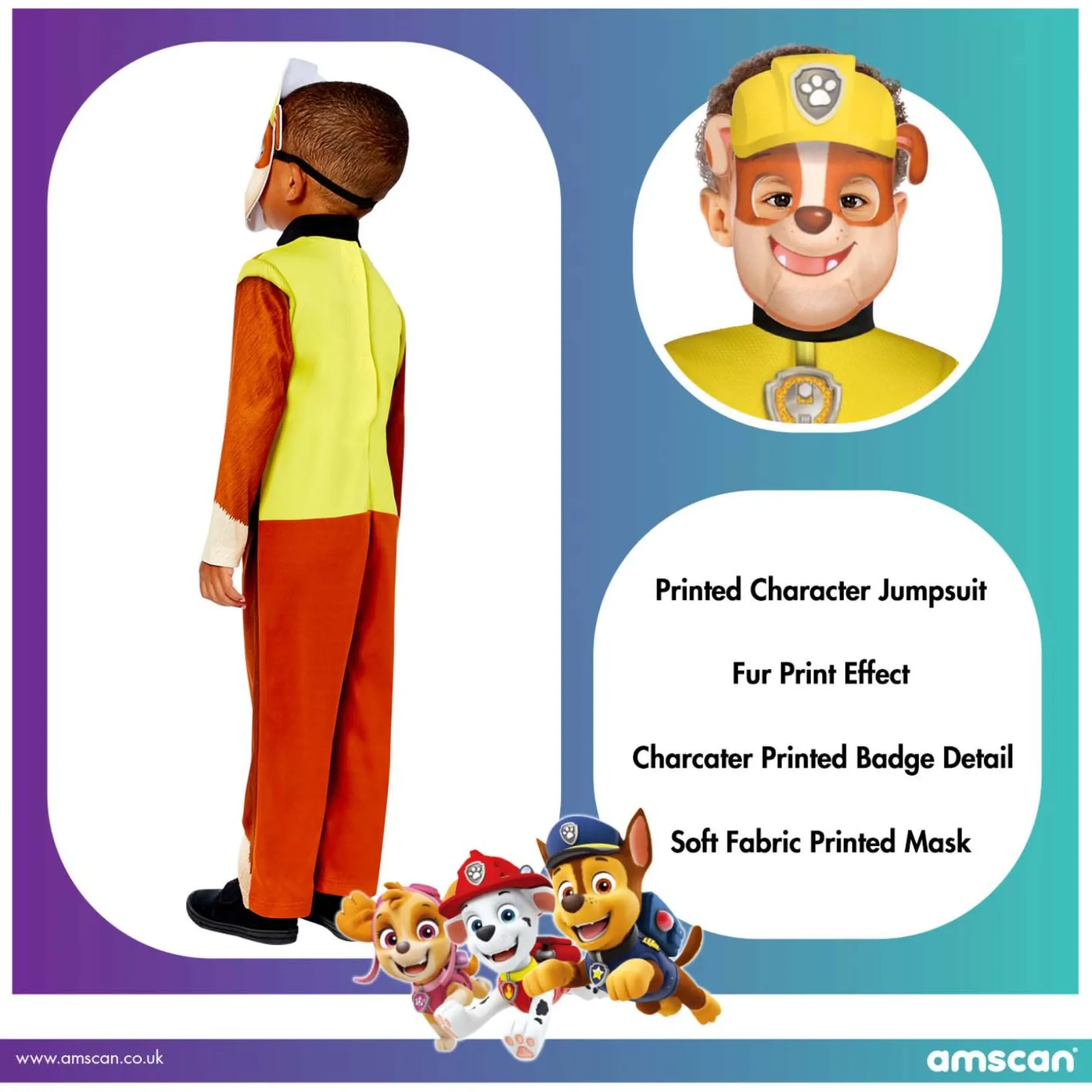 Kostuum Rubble 3-4 Jaar