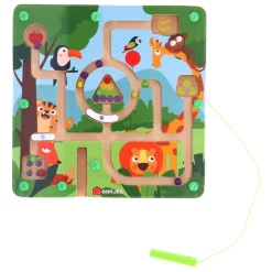 Labyrinth spel hout dieren 22 x 22 cm