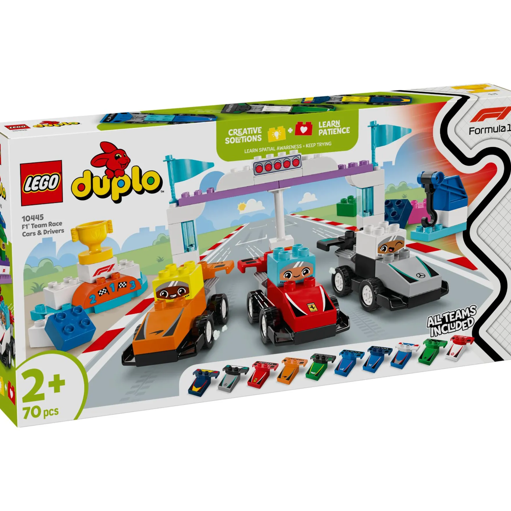 LEGO 10445 DUPLO F1 team racewagens en coureurs