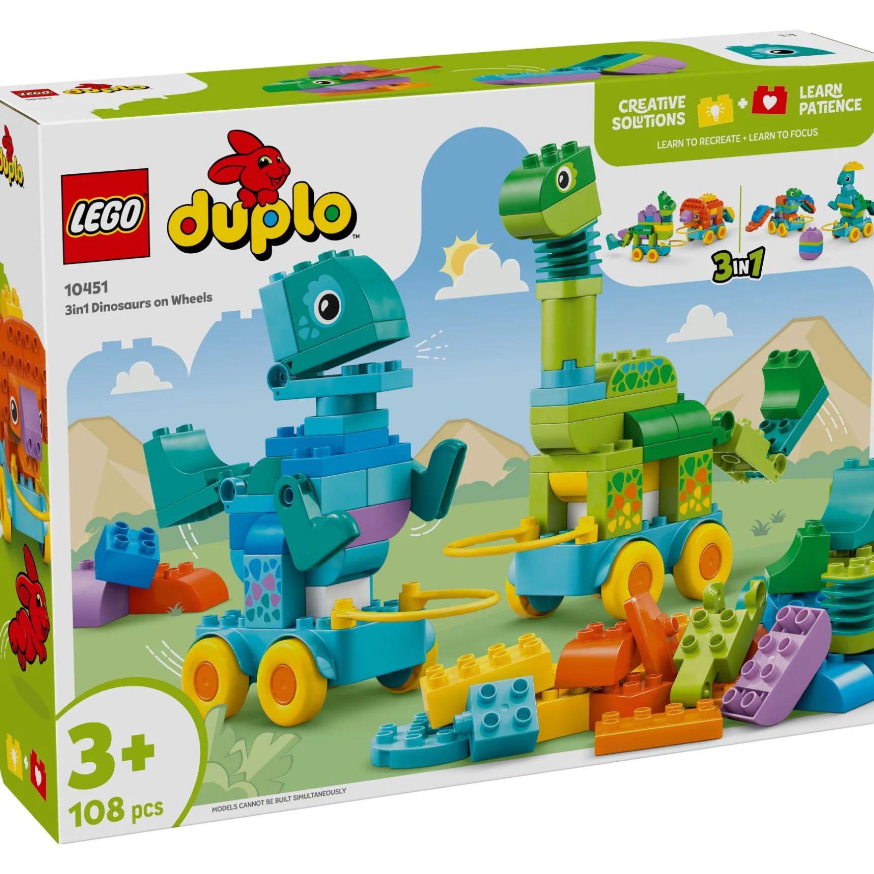 LEGO 10451 DUPLO Town 3-in-1 dinosaurussen op wielen