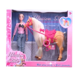 Lopend paard met pop