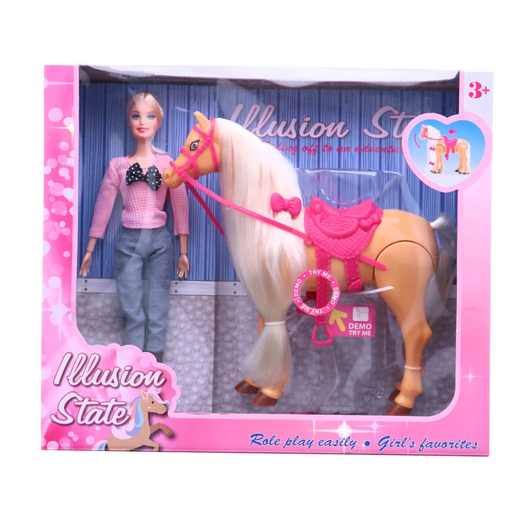 Lopend paard met pop