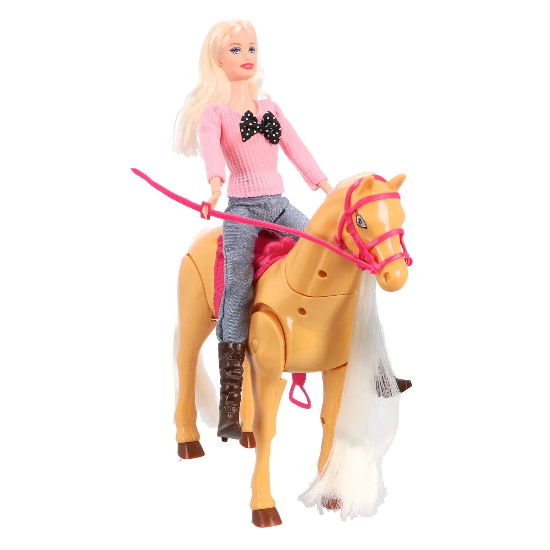 Lopend paard met pop