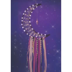 Make it real maanvormige dromenvanger met lichtjes maken