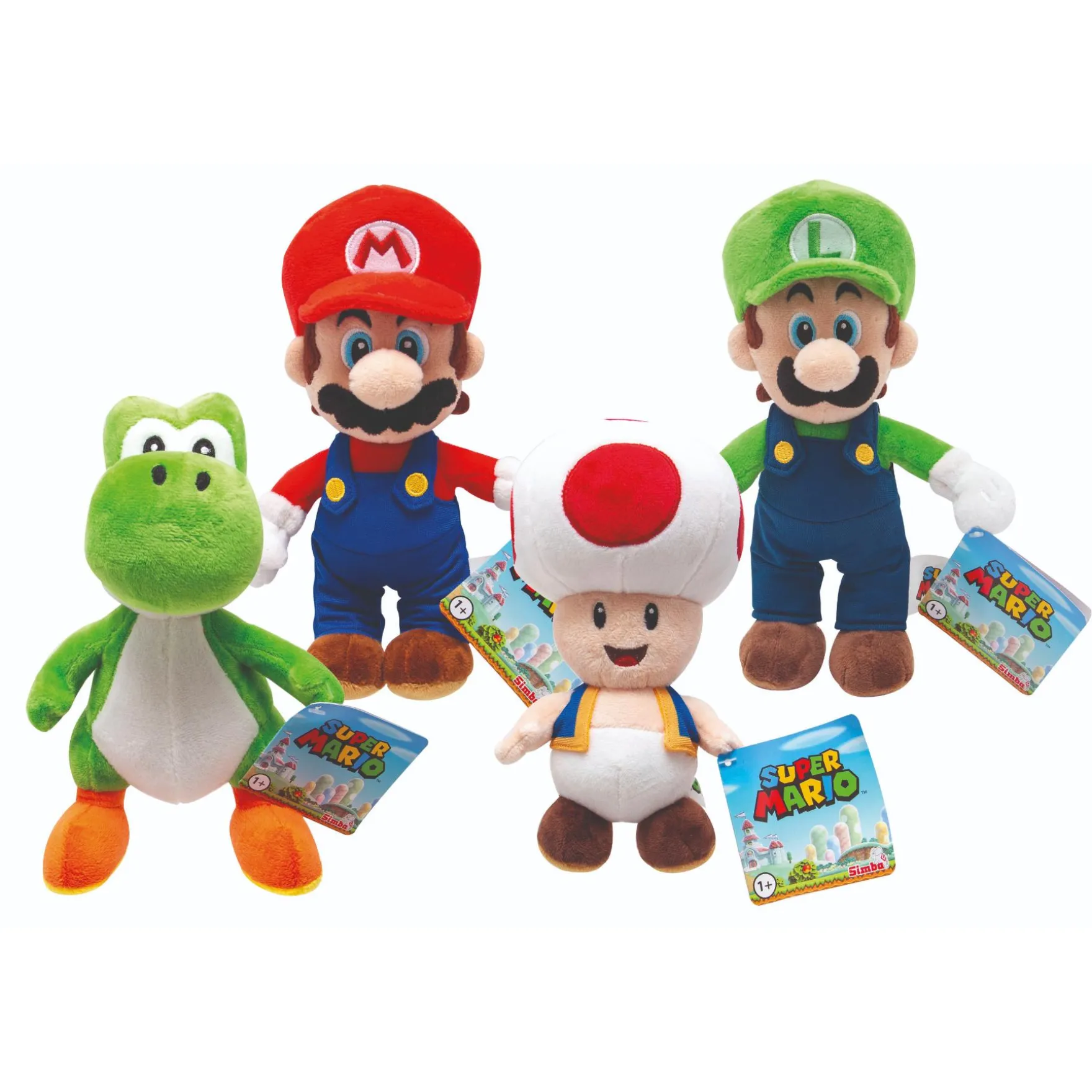 Mario pluche 20 cm 4 assorti