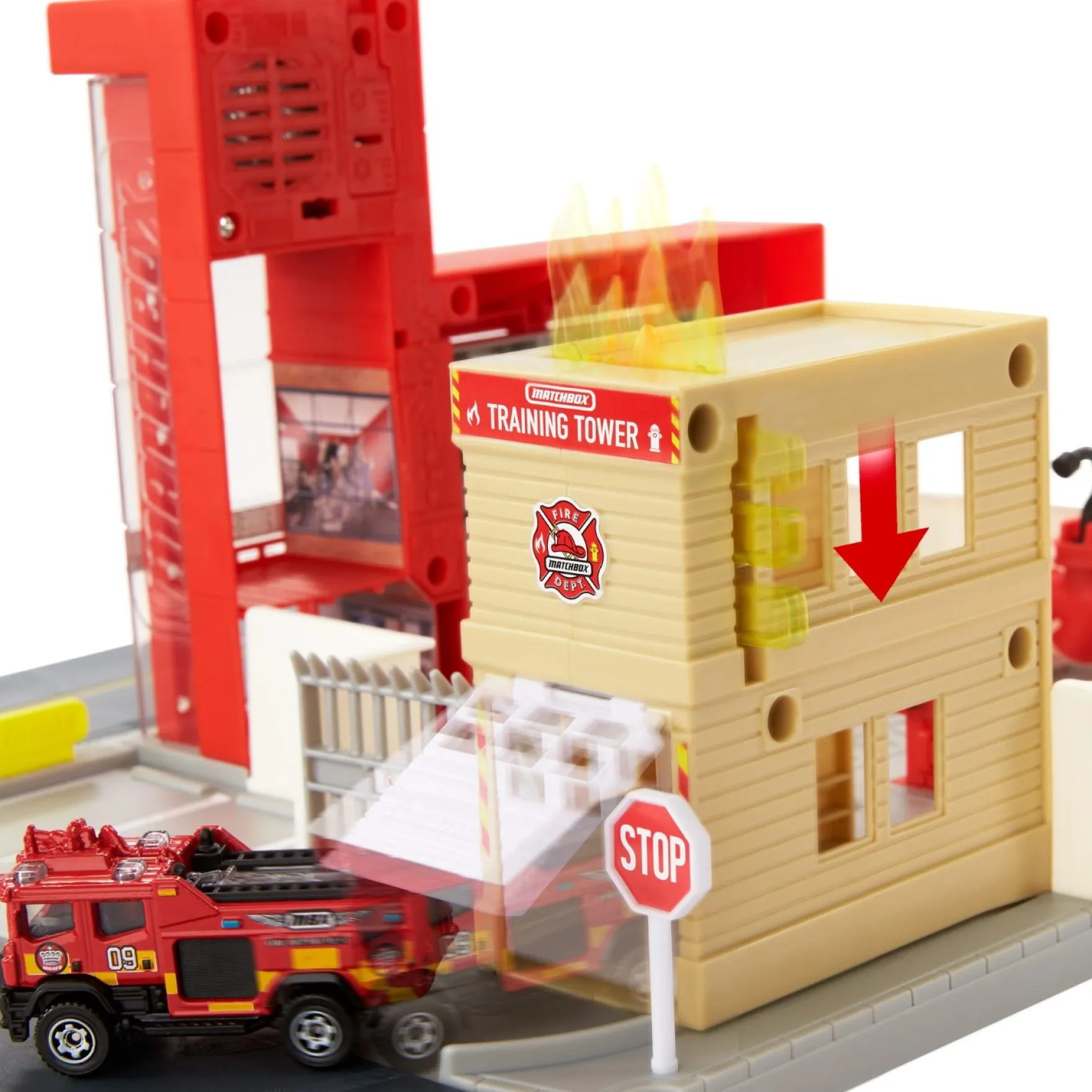 Matchbox Action Drivers Fire Station Rescue Playset O/S (Sounds Only)