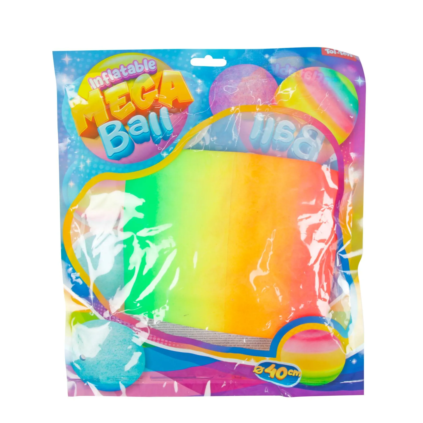Megabal met felle kleuren 40 cm 6 assorti