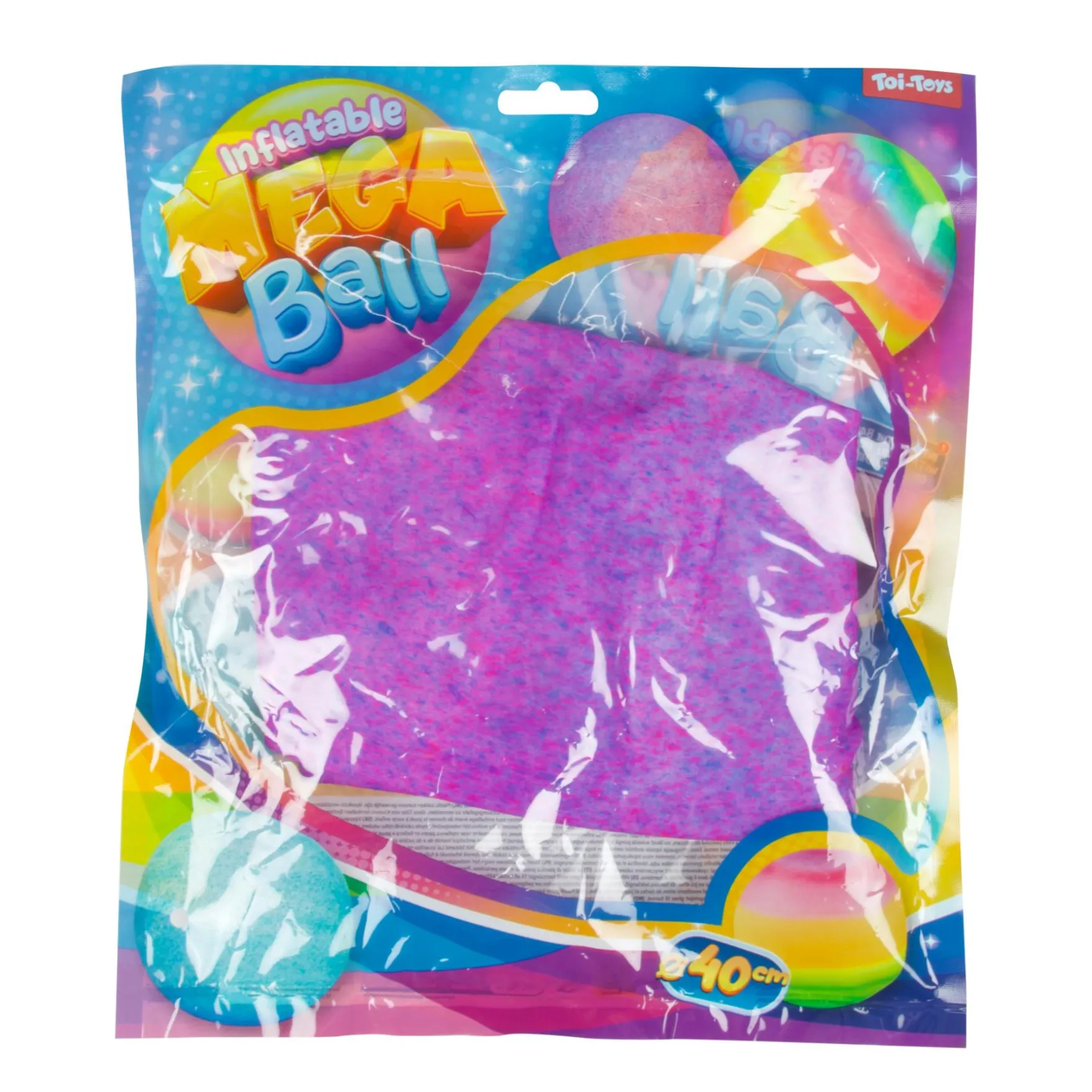 Megabal met felle kleuren 40 cm 6 assorti