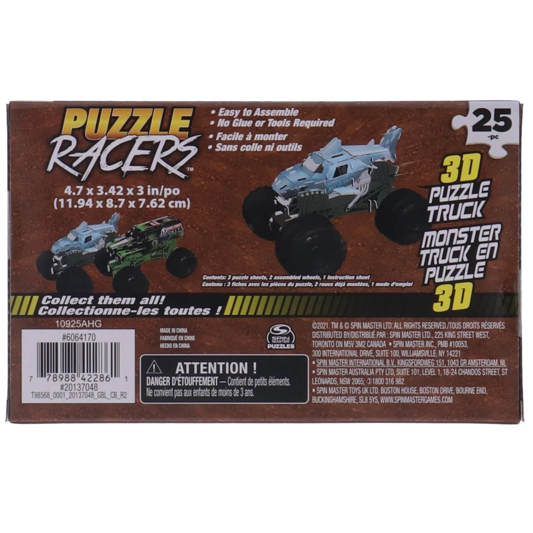 Monster Jam Puzzle Racers Assorti Pk 4
