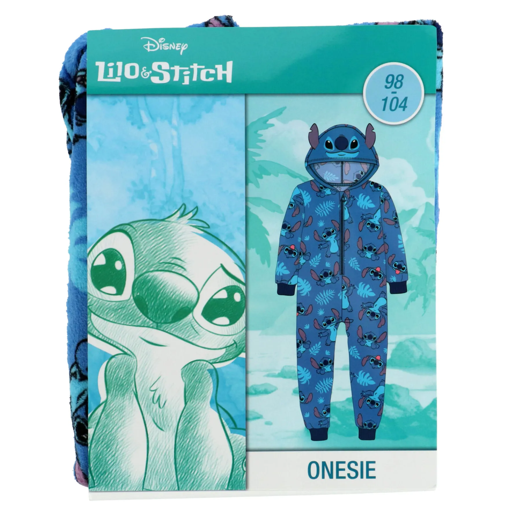 Onesie lilo & stitch blauw maat 98-104