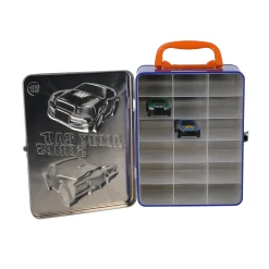 Opbergbox metaal met 2 diecast freewheel auto's