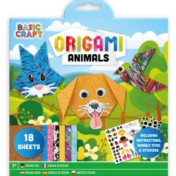 Origami set bloemen/dieren 18st+stickers