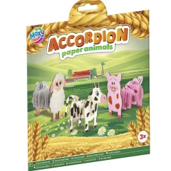 Papier knutselen Accordion dieren 3 stuks  2 assorti